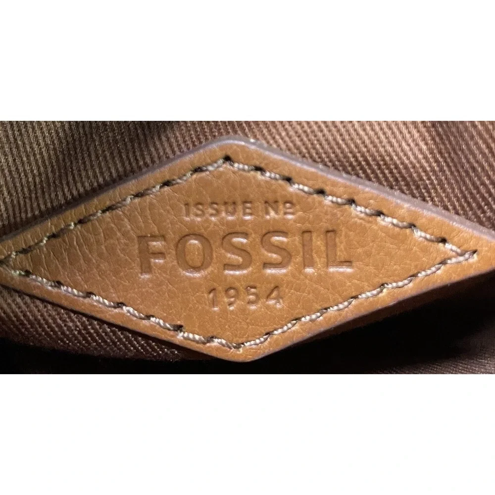 Fossil Striped Leather Top-Zip Women's Crossbody‎ Bag Blue/Black/Orange 8x9.5x1